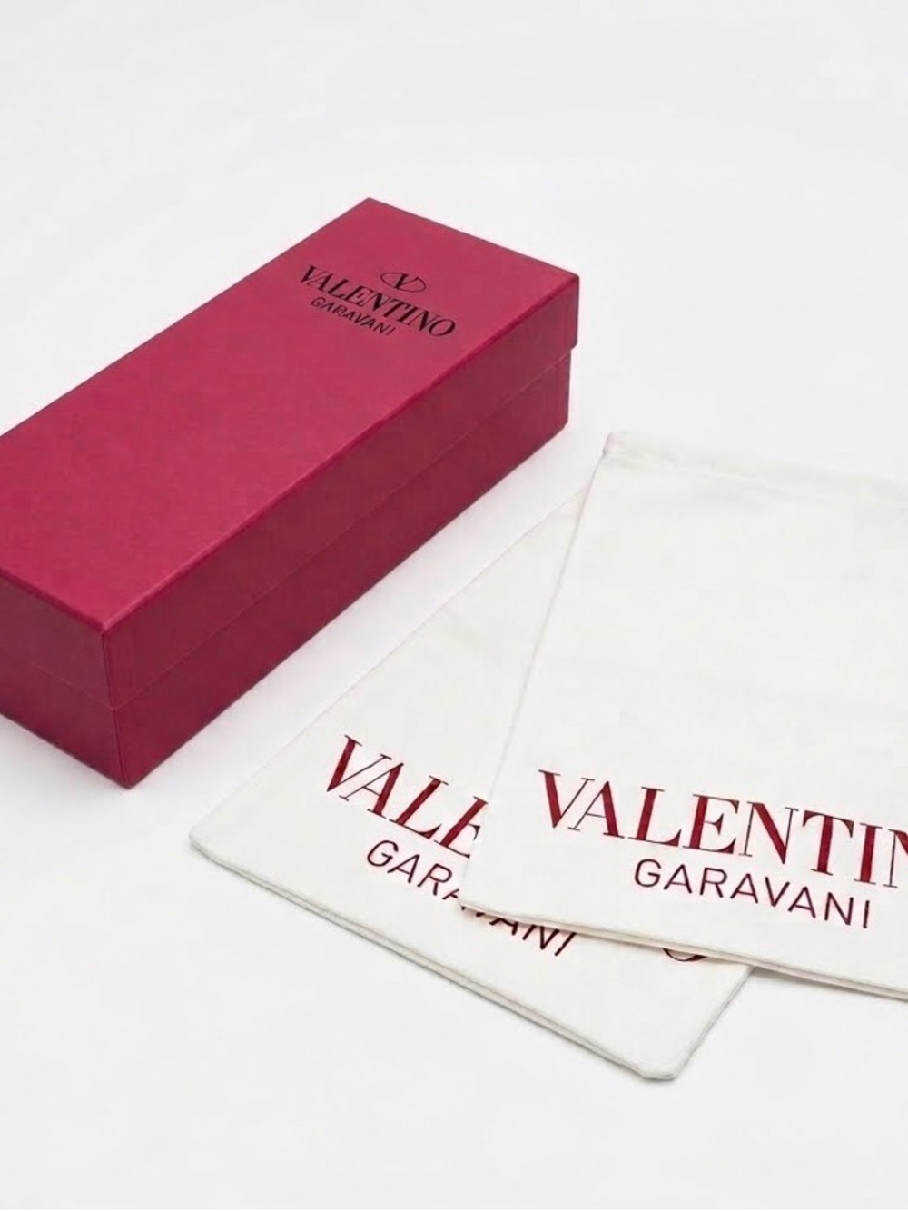 Valentino Garavani Red Shoe Box with White Branded Dust Bags